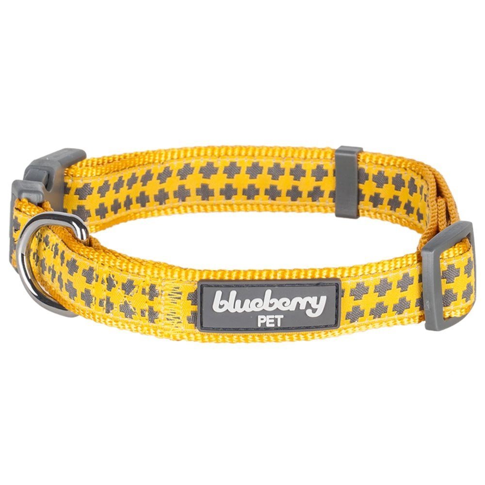 Blueberry Pet Gold Cross Yumy Pineapple and Silver Tinsel Roses Pattern Dog Collar 3