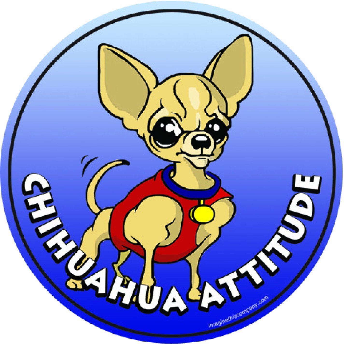 Imagine This 4-3/4-Inch by 4-3/4-Inch Car Magnet Dog Attitude Chihuahua