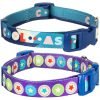 Blueberry Pet Dark Orchid Bold Round Star and Sapphire Naughty Boy Designer Dog Collar