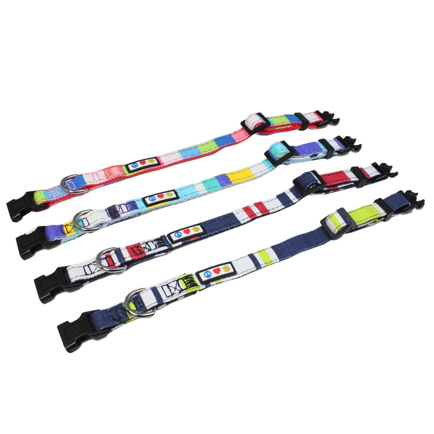Pawtitas Polyester Dog Collar Multicolor Red 2 Pawtitas Polyester Dog Collar Multicolor Red 2