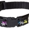 Rogz Fancy Dress Small 3/8-Inch Jellybean Dog Collar, Paint Paw Design