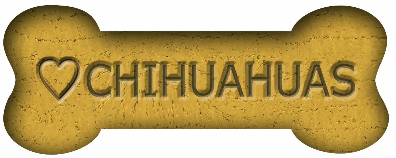 Imagine This 7-Inch by 2-1/4-Inch Car Magnet Biscuit Bones, Love Chihuahuas