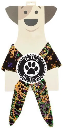 In Dog We Trust Fleurdele Bandana, X-Small, Black