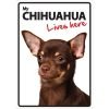 Magnet & Steel Chihuahua Lives Here Plastic Sign