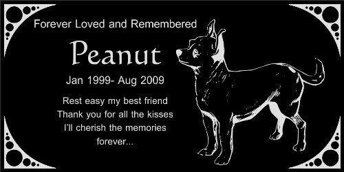 Personalized Chihuahua Pet Dog Memorial 12"x6" Engraved Black Granite Grave Marker Head Stone Plaque PEA1