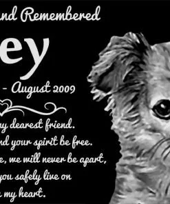 Personalized Long Haired Chihuahua Dog Pet Memorial 12"x6" Engraved Black Granite Grave Marker Head Stone Plaque JOE1