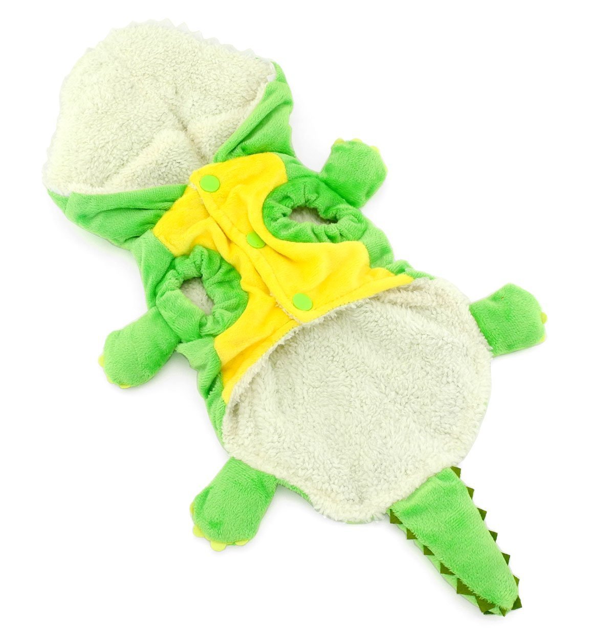 ESINGYO Pet Puppy Apparel Small Dog Cat Clothes Warm Fleece Crocodile Halloween Costume Party Clothing Green 2