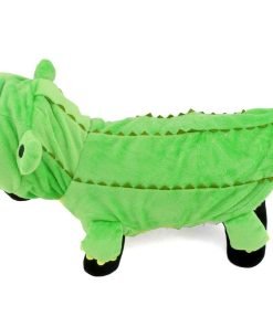 ESINGYO Pet Puppy Apparel Small Dog Cat Clothes Warm Fleece Crocodile Halloween Costume Party Clothing Green 6