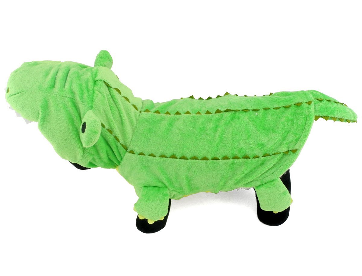 ESINGYO Pet Puppy Apparel Small Dog Cat Clothes Warm Fleece Crocodile Halloween Costume Party Clothing Green 6
