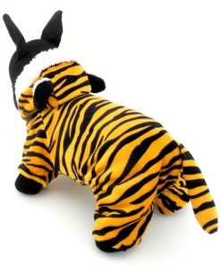 ESINGYO Pet Puppy Apparel Small Dog Cat Clothes Warm Fleece Tiger Halloween Costume Party Clothing 2