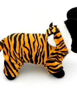 ESINGYO Pet Puppy Apparel Small Dog Cat Clothes Warm Fleece Tiger Halloween Costume Party Clothing 6