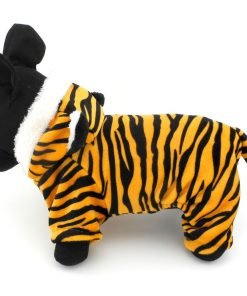 ESINGYO Pet Puppy Apparel Small Dog Cat Clothes Warm Fleece Tiger Halloween Costume Party Clothing 7