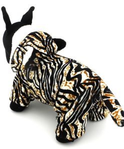 ESINGYO Pet Puppy Apparel Small Dog Cat Clothes Warm Fleece Tiger Halloween Costume Party Clothing Black 2