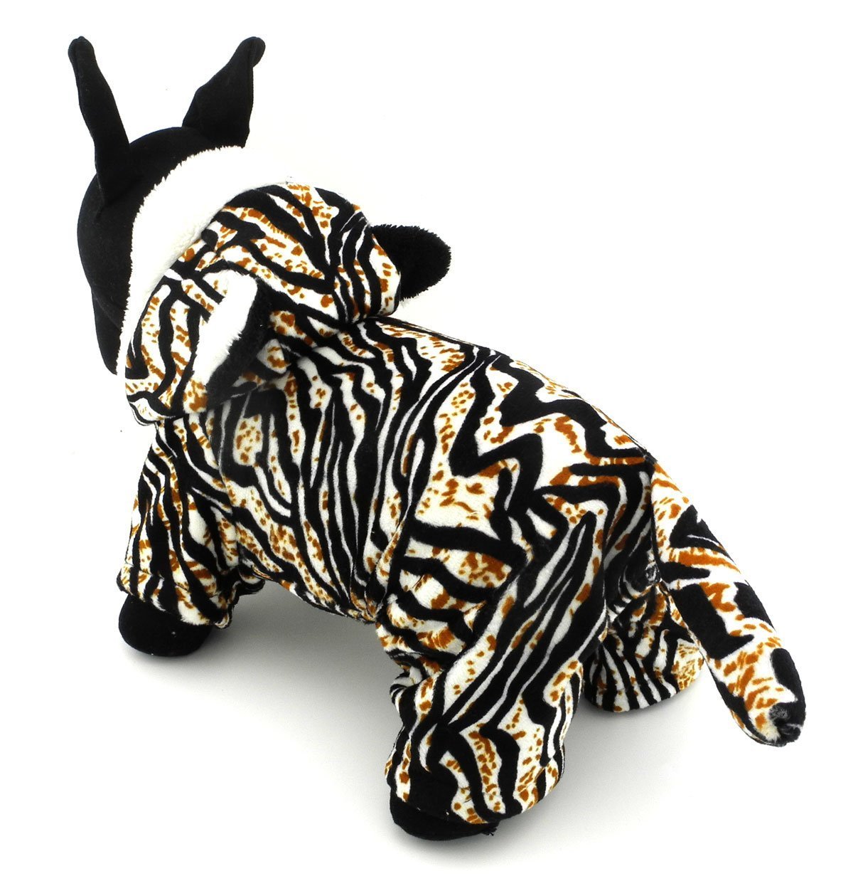 ESINGYO Pet Puppy Apparel Small Dog Cat Clothes Warm Fleece Tiger Halloween Costume Party Clothing Black 2