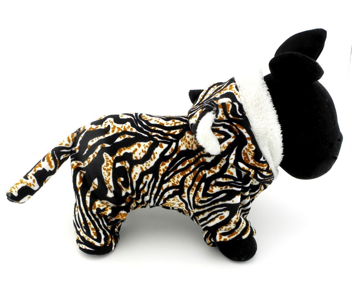 ESINGYO Pet Puppy Apparel Small Dog Cat Clothes Warm Fleece Tiger Halloween Costume Party Clothing Black 6