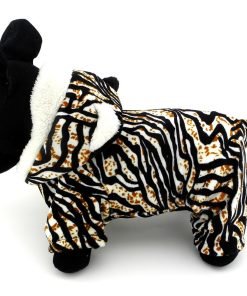 ESINGYO Pet Puppy Apparel Small Dog Cat Clothes Warm Fleece Tiger Halloween Costume Party Clothing Black 7