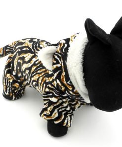 ESINGYO Pet Puppy Apparel Small Dog Cat Clothes Warm Fleece Tiger Halloween Costume Party Clothing Black 8