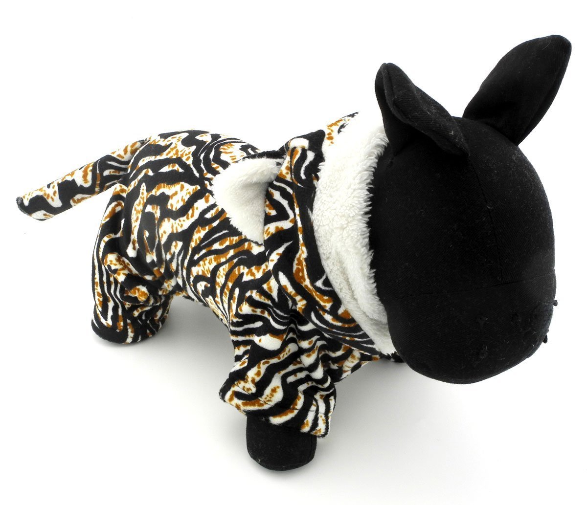 ESINGYO Pet Puppy Apparel Small Dog Cat Clothes Warm Fleece Tiger Halloween Costume Party Clothing Black 8
