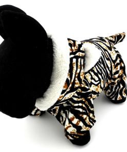 ESINGYO Pet Puppy Apparel Small Dog Cat Clothes Warm Fleece Tiger Halloween Costume Party Clothing Black 9