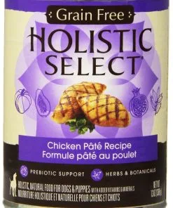 Holistic Select Natural Grain Free Wet Canned Dog Food, Chicken Recipe, 13-Ounce Can (Value Pack of 12)