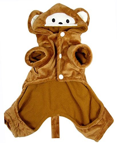 PET CONDO Pet Cat Dog Clothes Monkey Costume Hoodie Velvet Coat Jumpsuit Small Dog Clothes XS S M L XL 2