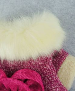 Fitwarm High Quality Elegant Pink Floral Faux Furred Dog Coats Pet Clothes Winter Dresses 3