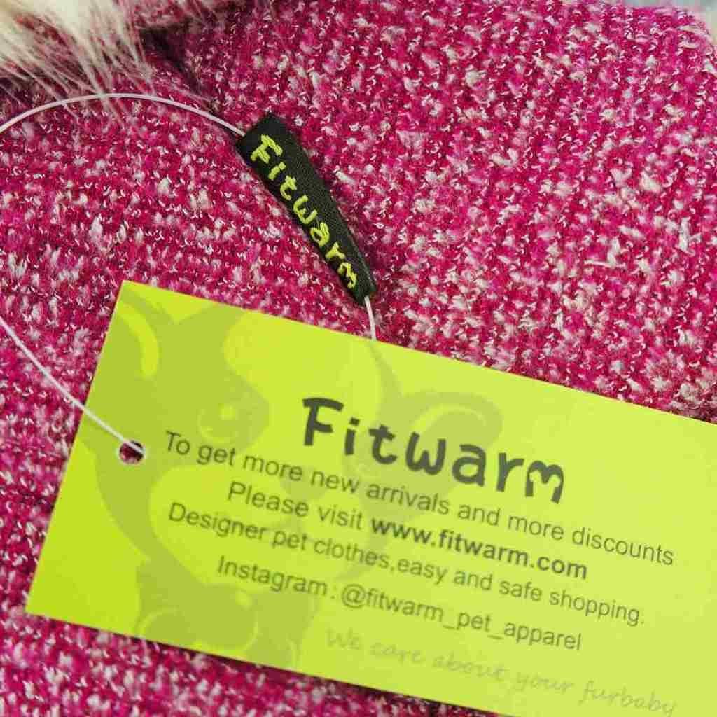 Fitwarm High Quality Elegant Pink Floral Faux Furred Dog Coats Pet Clothes Winter Dresses 5