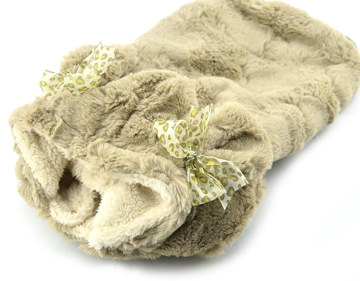 Puppy Dog Coats Cute Soft Plush Warm Winter Dog Hoodie Small Dog Clothes, Light Brown, XS 2 Puppy Dog Coats Cute Soft Plush Warm Winter Dog Hoodie Small Dog Clothes, Light Brown, XS 2