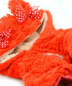 Puppy Dog Coats Cute Soft Plush Warm Winter Dog Hoodie Small Dog Clothes, Red, XS 4