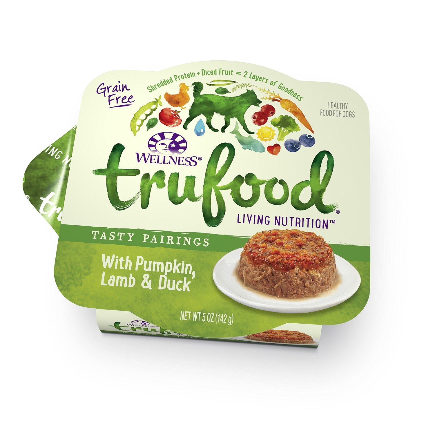 Wellness TruFood Tasty Pairings Natural Grain Free Wet Dog Food, Pumpkin, Lamb & Duck Recipe, 5-Ounce Can (Value Pack of 24)