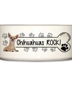 Ceramic Dog Bowl - Chihuahuas Rock