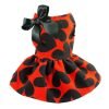 Fitwarm Adorable Sweat Heart Ribbon Pet Dog Dress Clothes Shirts, Red