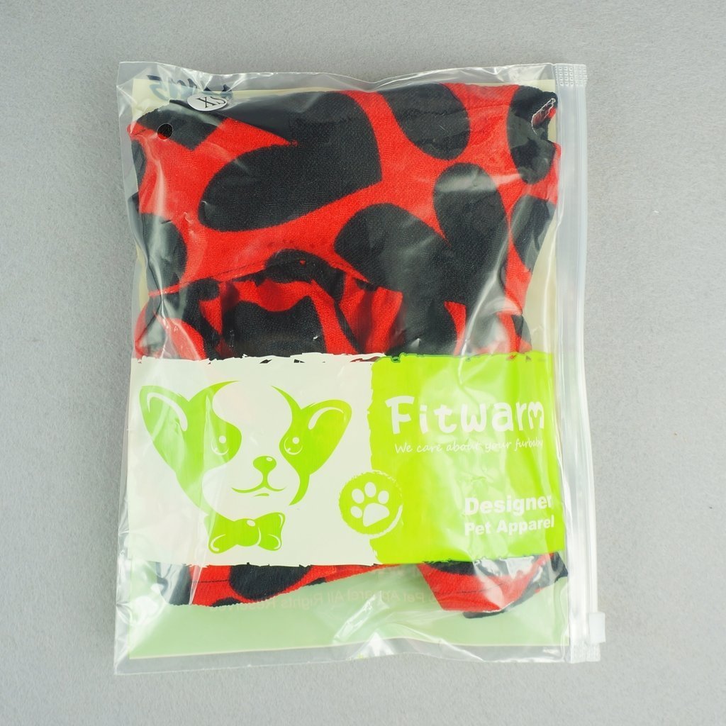 Fitwarm Adorable Sweat Heart Ribbon Pet Dog Dress Clothes Shirts, Red 6