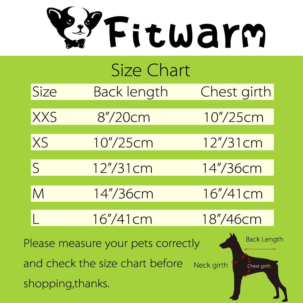 Fitwarm Adorable Sweat Heart Ribbon Pet Dog Dress Clothes Shirts, Red 7
