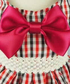 Fitwarm Collegiate Dog Dress Pet Shirts Casual Plaid Clothes Cat Apparel, Red 4