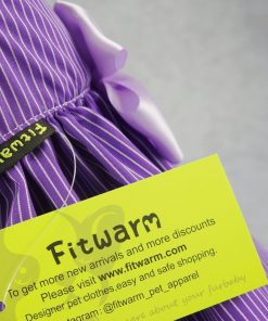 Fitwarm Elegant Dog Dress Pet Clothes Striped Shirts Cat Apparel, Purple 4