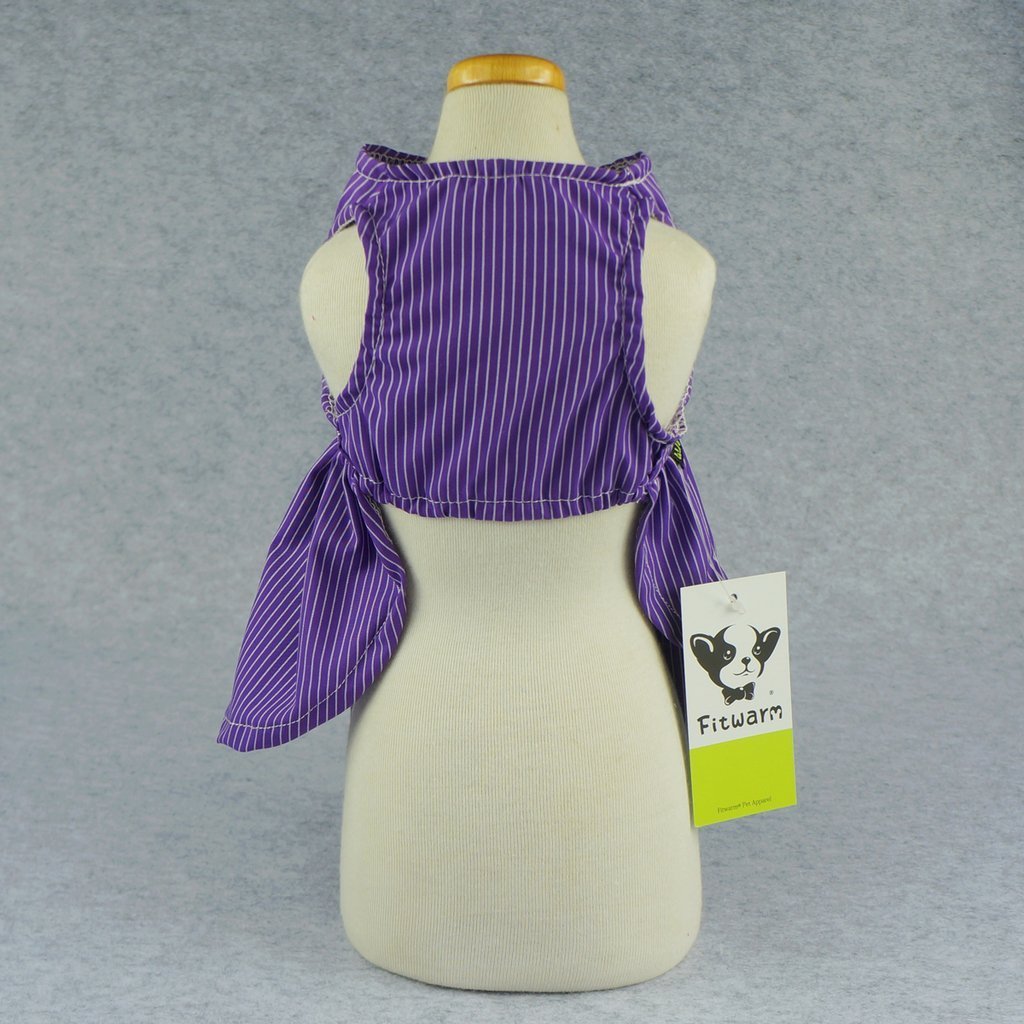 Fitwarm Elegant Dog Dress Pet Clothes Striped Shirts Cat Apparel, Purple 5