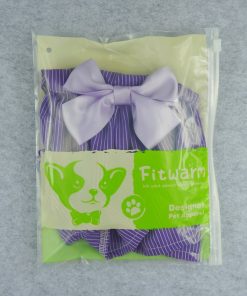 Fitwarm Elegant Dog Dress Pet Clothes Striped Shirts Cat Apparel, Purple 6