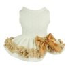 Fitwarm Elegant Lace Pet Clothes for Dog Dress Wedding Apparel Shirts, White