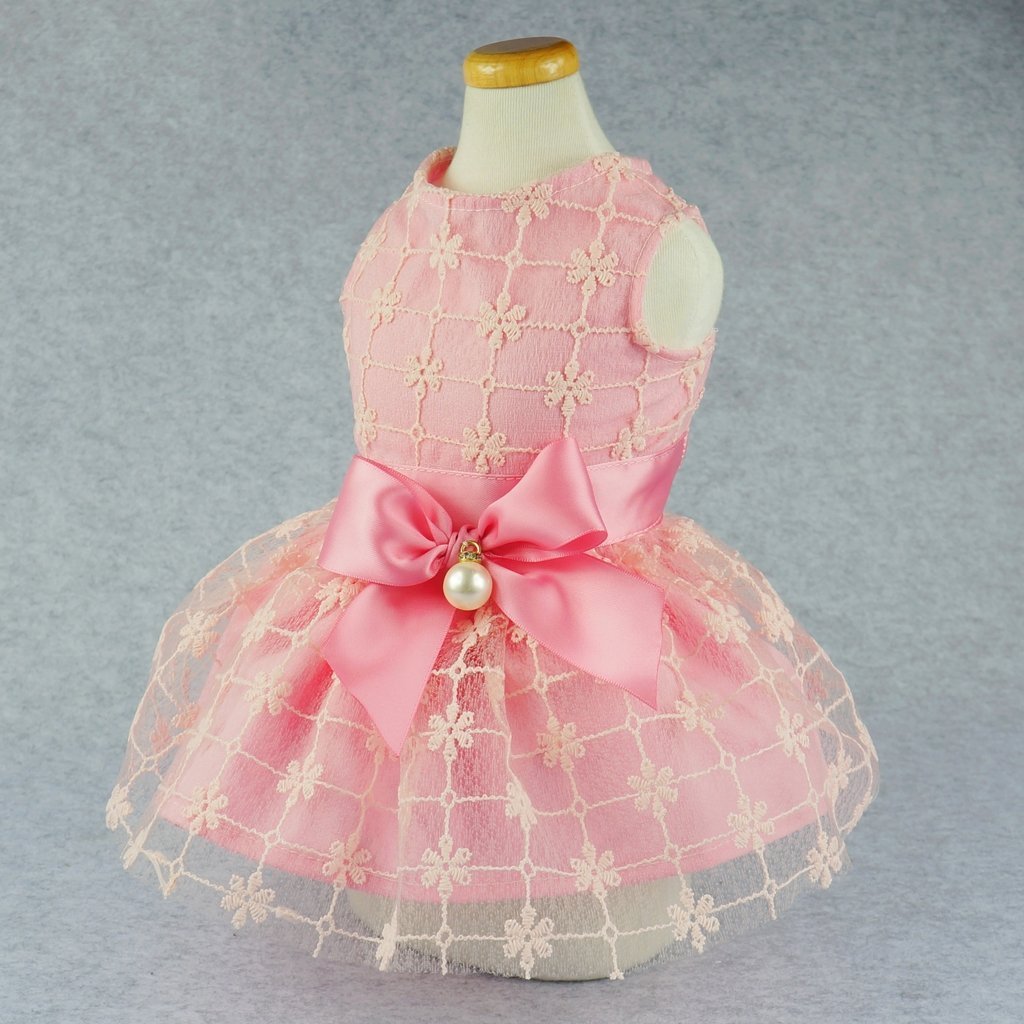 Fitwarm Fairy Pink Princess Pet Clothes for Dog Tutu Wedding Dress Shirts, Pink 2