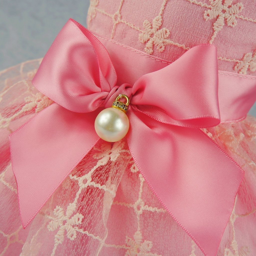 Fitwarm Fairy Pink Princess Pet Clothes for Dog Tutu Wedding Dress Shirts, Pink 3