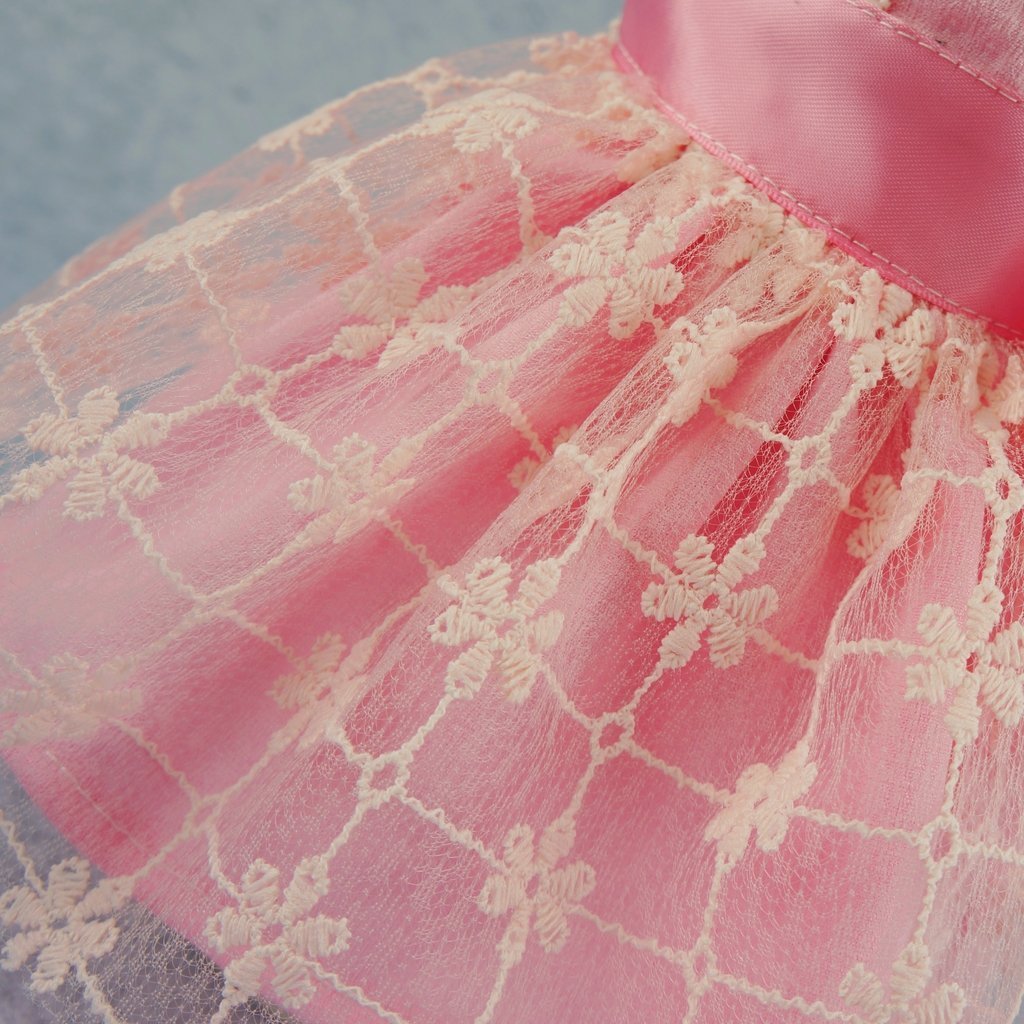 Fitwarm Fairy Pink Princess Pet Clothes for Dog Tutu Wedding Dress Shirts, Pink 4