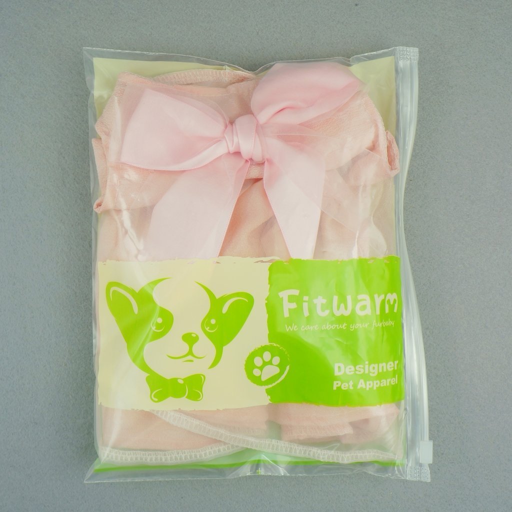 Fitwarm Fairy Pink Princess Pet Clothes for Dog Tutu Wedding Dress Shirts, Pink 8
