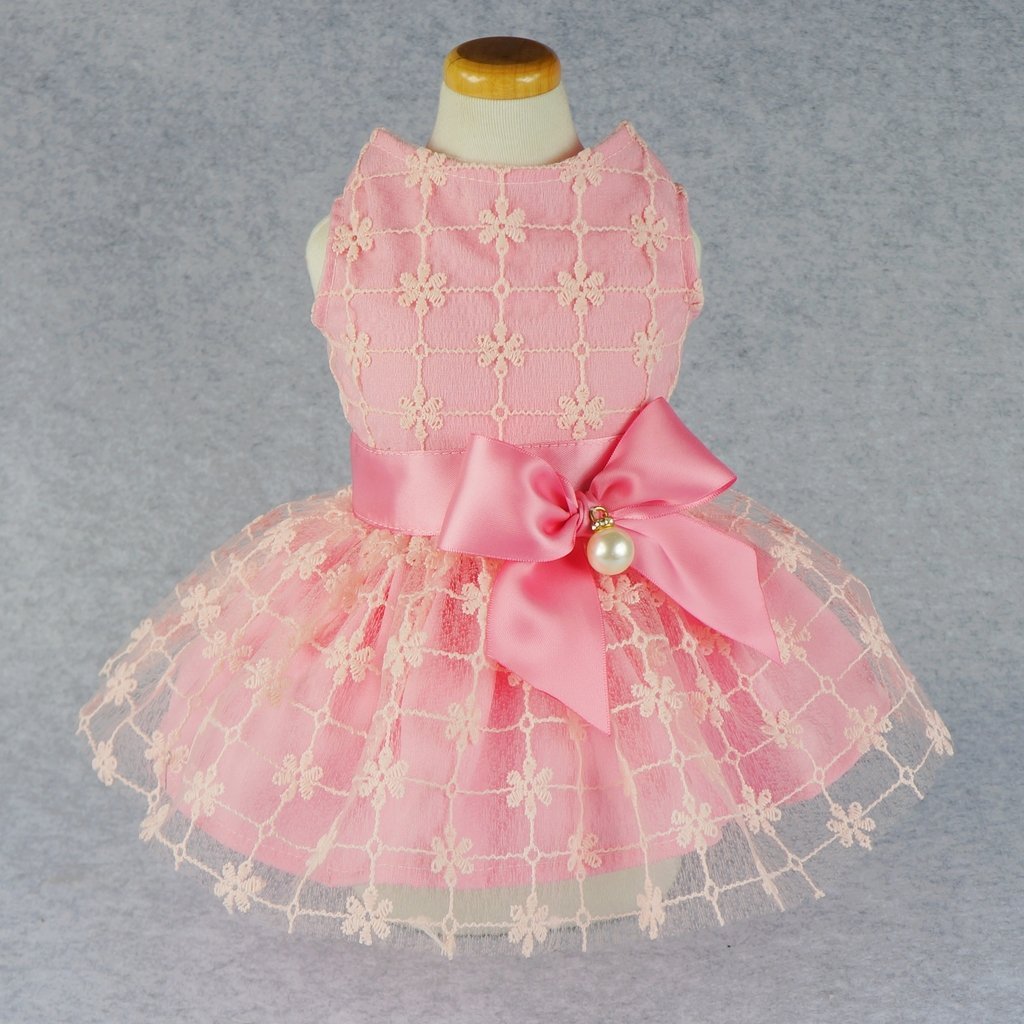 Fitwarm Fairy Pink Princess Pet Clothes for Dog Tutu Wedding Dress Shirts, Pink