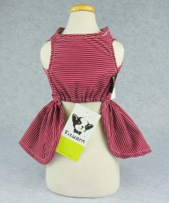 Fitwarm Fashion Dog Dress Pet Clothes Striped Shirts Cat Apparel, Red 6