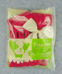 Fitwarm Pink Sweet Pet Dog Dress Lace Ribbon Clothes Shirts 6