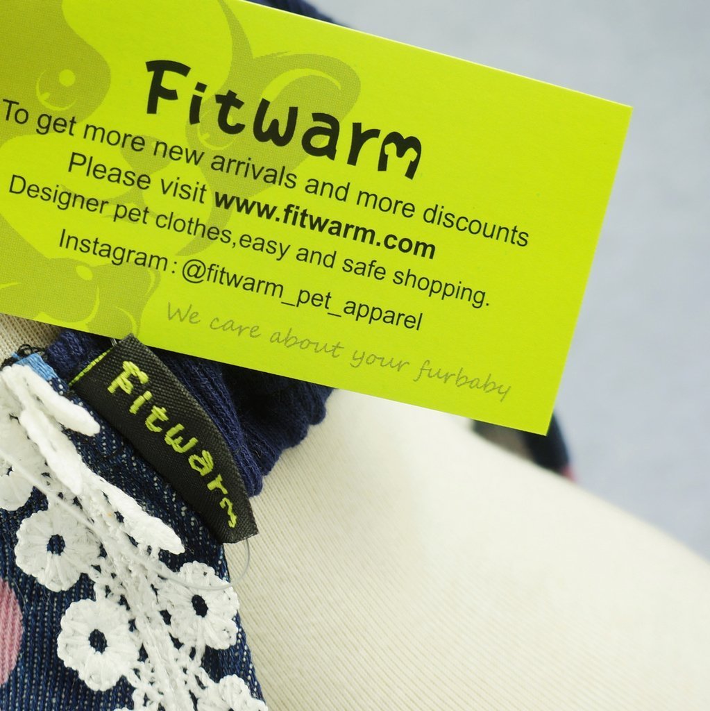 Fitwarm Sweetie Floral Denim Pet Clothes for Dog Dress Vest Shirts Apparel, Blue 4 Fitwarm Sweetie Floral Denim Pet Clothes for Dog Dress Vest Shirts Apparel, Blue 4