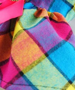 Fitwarm Vintage Plaid Pet Clothes Dog Dress Ribbon Dog Vest Shirts Apparel 6