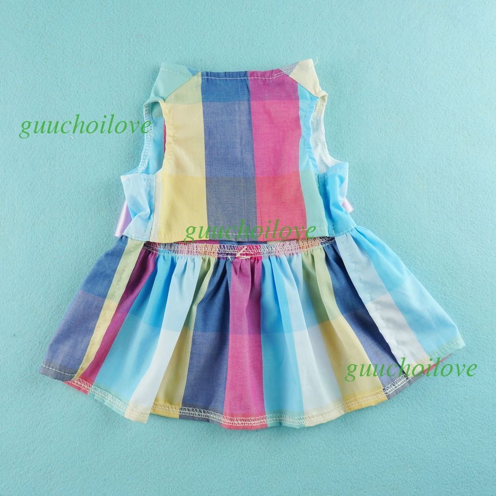 Fitwarm® Adorable Rainbow Ribbon Dog Dress Dog Shirt Dog Clothes Pet Dress 4