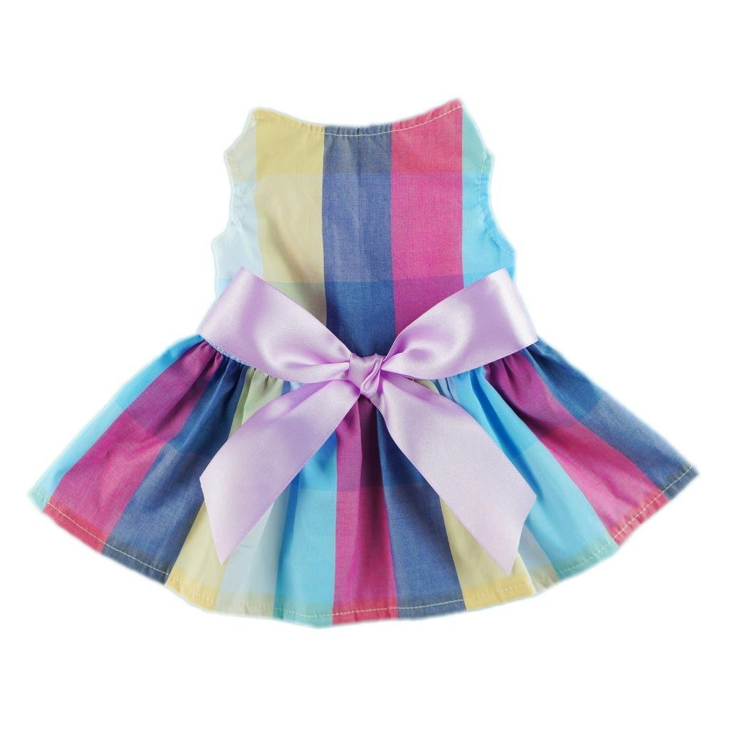 Fitwarm® Adorable Rainbow Ribbon Dog Dress Dog Shirt Dog Clothes Pet Dress